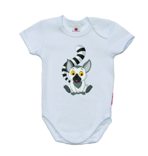 Dětské body krátký rukáv Gama, sedící lemur