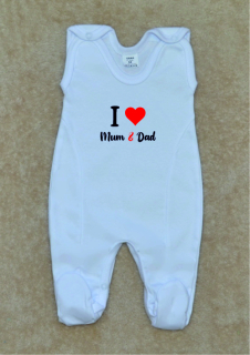 Kojenecké dupačky Gama bílé I love Mum and Dad 