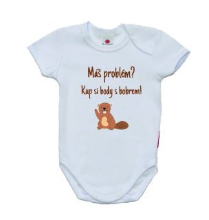 Kojenecké vtipné body Gama s krátkým rukávem, bobr