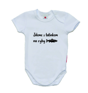 Kojenecké vtipné body Gama s krátkým rukávem, jdeme na ryby