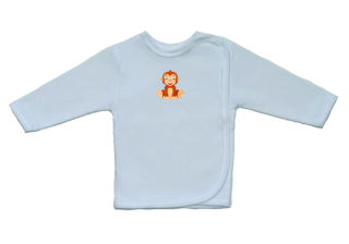 Bavlněná kojenecká košilka pro miminko, Gama, menší, sedící opička