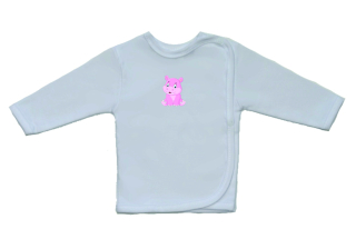 Bavlněná kojenecká košilka pro miminko, Gama, menší, sedící hroch