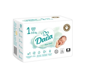 Jednorázové pleny DADA Pure Care Newborn vel. 1 (2–5 kg) 23 ks