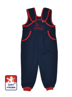 Dětské tepláčky s laclem Dětský svět tmavě modré s koníkem