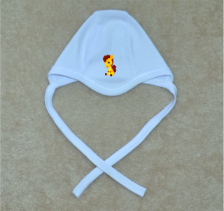 Kojenecká čepička Gama bílá, koník