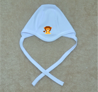 Kojenecká čepička Gama bílá, lvíček