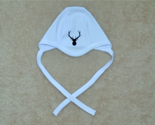 Kojenecká čepička Gama bílá, myslivec