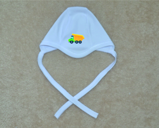 Kojenecká čepička Gama bílá, náklaďák