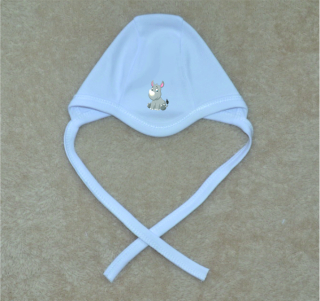 Kojenecká čepička Gama bílá, nosorožec