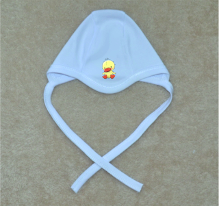 Kojenecká čepička Gama bílá, roztomilá kačenka