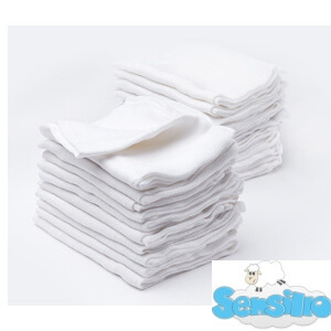 Bílé bavlněné látkové pleny Sensillo Comfort LUX 70×80 cm – 10 ks 👶