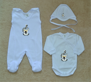 Bílá kojenecká soupravička Gama Comfort lemur