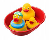 Hračka do koupele Tullo kačenky v červené vaničce