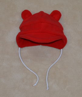 Dětská zimní čepička Dětský svět Baby Fleece s ouškama červená
