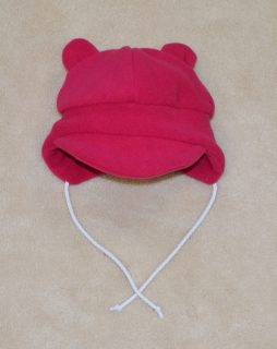 Dětská zimní čepička Dětský svět Baby Fleece s ouškama sytě růžová
