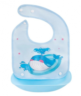 Dětský bryndáček s kapsičkou BocioLand modrý velryba