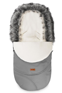 Zimní fusak do kočárku Sensillo ESKIMO šedý s kožešinou a polar fleecem 👶❄️
