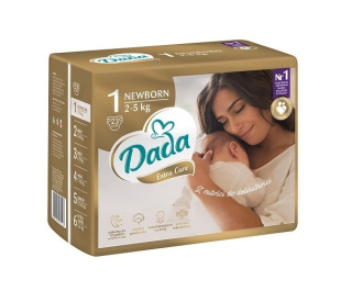 Jednorázové plenky Dada Extra Care 1 (2–5 kg) – pro novorozence, 26 ks