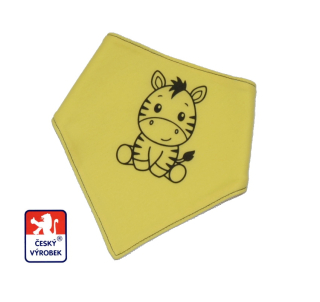 Dětský bryndák a šátek v jednom Dětský svět zebra žlutá