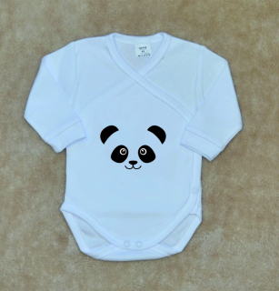 Dětské bílé zavinovací body Gama smile panda