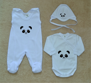 Bílá kojenecká soupravička Gama Comfort smile panda