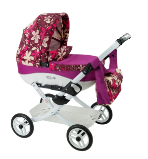Kočárek pro panenky Adbor Lily LC16 – s květy 🌸🌺