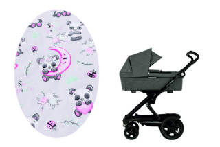 Prostěradlo do kočárku Dětský svět panda pod deštníkem šedá