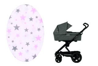 Prostěradlo do kočárku Dětský svět šedorůžové hvězdičky