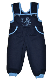 Dětské tepláky s laclem Dětský svět Grande tmavě modré s dráčkem