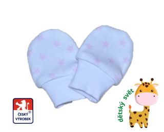 Kojenecké bavlněné rukavičky Dětský svět světle růžové hvězdičky