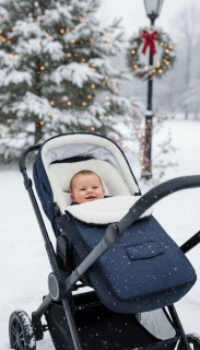 Zimní fusak do kočárku Dětský svět Classic II MERINO BERÁNKOVÝ Navy