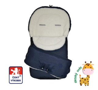 Zimní fusak s rukávníkem a beránkem Dětský svět Classic II Navy 🐑💙
