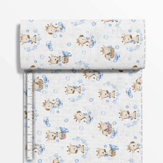 Potisk plátna č.403 modrá žirafa 2024