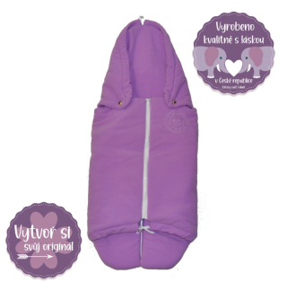 Zimní zavinovačka do autosedačky Dětský svět fleece fialová se sluníčkem 