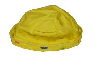 Dětský letní klobouček žlutý s květinami vel.3 Výprodej