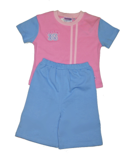 Dívčí sportovní TOP Wcollection ADELE 2dílný krátký BLUE/PINK Výprodej