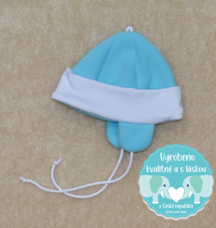 Zimní kojenecká čepička Dětský svět Ušanka tyrkysová