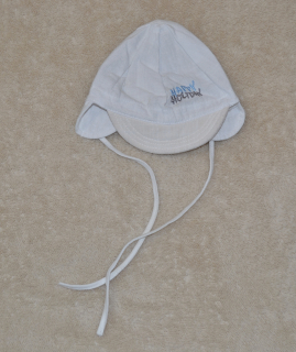 Kojenecká letní čepička Krochetta bílá Happy Holiday Výprodej