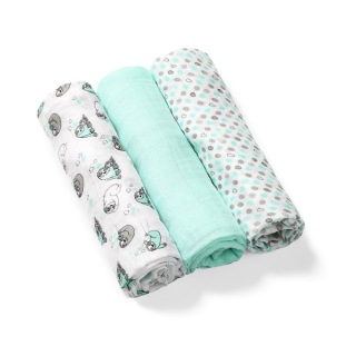 Bambusové látkové pleny BabyOno tyrkysové 3 ks v dárkovém balení 👶🎁