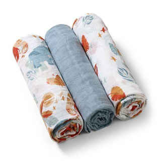 Mušelínové pleny Baby Ono Super Soft šedomodré 3 ks – dárkové balení