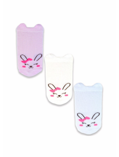 Kojenecké ponožky dívčí s motivem NOVITI králíček bílé 0-6m