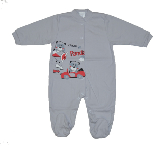Dětský overal Gama šedý crazy Panda vel.74