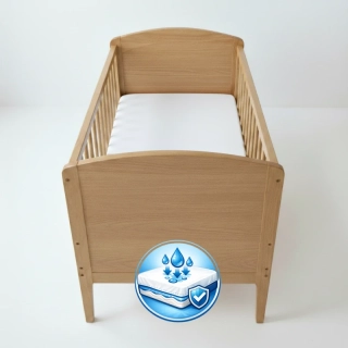 Nepromokavé froté prostěradlo do postýlky Dětský svět – bílé 60×120 cm