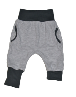 Kojenecké rostoucí tepláčky Dětský svět šedý melír s kapsami