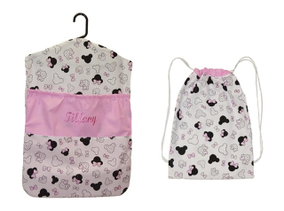 Sada kapsáře na ramínko do školky a pytlíčku na botičky Dětský svět – Mouse holčičí se jménem 👧🐭💗