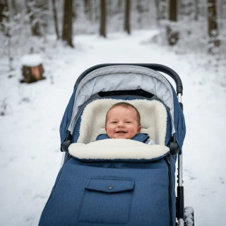 Zimní fusak do kočárku Dětský svět Classic II BERÁNEK melírovaný Navy