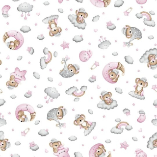 Potisk plátna č.412 růžové sny