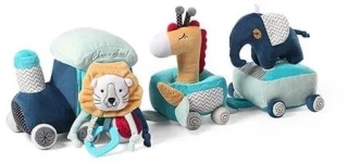 Edukační vzdělávací hračka BabyOno Safari train, modrá