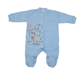 Kojenecký overal Gama modrý se slonem Love vel.62