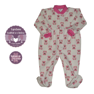 Dětský overal Dětský svět, Míša růžový na smetanovém podkladě